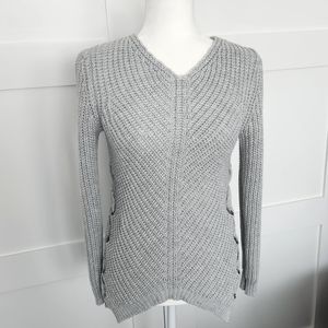 *Grey Lace Up Sweater